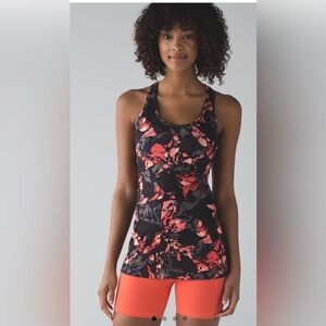 Lululemon Athletica Black and Orange Abstract Tank